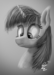 Size: 1012x1413 | Tagged: safe, artist:d0ublerainb0wdash, twilight sparkle, alicorn, pony, g4, bust, female, grayscale, mare, monochrome, signature, solo, twilight sparkle (alicorn)