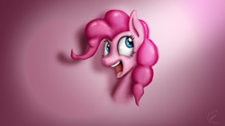 Size: 1280x720 | Tagged: safe, artist:d0ublerainb0wdash, pinkie pie, earth pony, pony, g4, bust, excited, female, mare, open mouth, open smile, smiling, solo, teeth