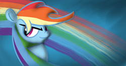 Size: 2048x1070 | Tagged: safe, artist:d0ublerainb0wdash, rainbow dash, g4, 2013, rainbow, solo