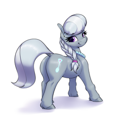 Size: 2286x2374 | Tagged: safe, artist:aquaticvibes, silver spoon, earth pony, pony, g4, butt, female, filly, foal, high res, plot, silverbutt, simple background, solo, white background