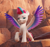 Size: 628x594 | Tagged: safe, screencap, zipp storm, pegasus, pony, g5, my little pony: a new generation, spoiler:my little pony: a new generation, colored wings, cropped, female, hooves, mare, raised hoof, solo, spread wings, standing, wings