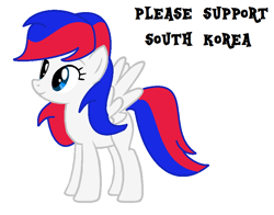 Size: 794x622 | Tagged: safe, artist:scoutimusprime, pegasus, pony, nation ponies, ponified, simple background, solo, south korea, white background