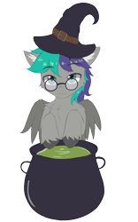 Size: 5000x8000 | Tagged: safe, artist:lunar froxy, oc, oc:wubzy, pegasus, pony, cauldron, commission, halloween, hat, holiday, simple background, solo, transparent background, wings, witch, witch hat, ych result
