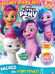 Size: 427x568 | Tagged: safe, izzy moonbow, pipp petals, sunny starscout, zipp storm, earth pony, pegasus, pony, unicorn, g5, my little pony: a new generation, cover, magazine