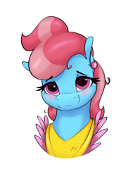Size: 1321x1663 | Tagged: safe, artist:aquaticvibes, cup cake, earth pony, pony, g4, bust, female, mare, simple background, solo, white background