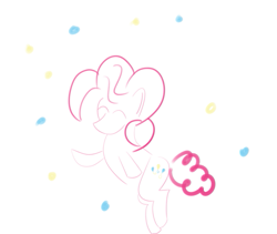 Size: 569x480 | Tagged: safe, artist:719418052, pinkie pie, earth pony, pony, g4, confetti, lines, simple background, white background