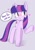 Size: 2507x3541 | Tagged: safe, artist:gakushuogawa, twilight sparkle, pony, unicorn, g4, blushing, female, gray background, heart, high res, mare, simple background, solo, speech bubble, unicorn twilight