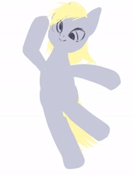 Size: 1536x2048 | Tagged: safe, artist:_grouch_, derpy hooves, pegasus, pony, g4, bipedal, female, mare, no outlines, pose, simple background, solo, white background