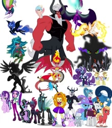 Size: 1080x1230 | Tagged: safe, edit, vector edit, adagio dazzle, aria blaze, chancellor neighsay, cosmos, cozy glow, daybreaker, diamond tiara, discord, flam, flim, gaea everfree, grogar, king sombra, lord tirek, nightmare moon, nightmare rarity, pony of shadows, queen chrysalis, sci-twi, silver spoon, sonata dusk, sprout cloverleaf, starlight glimmer, storm king, sunset shimmer, tempest shadow, trixie, twilight sparkle, oc, oc:twivine sparkle, alicorn, demon, draconequus, earth pony, human, pegasus, pony, unicorn, equestria girls, g4, g5, my little pony: a new generation, my little pony: the movie, all the villians, antagonist, brothers, crystal, flim flam brothers, midnight sparkle, siblings, sunset satan, vector
