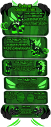 Size: 1100x2749 | Tagged: safe, artist:galeemlightseraphim, oc, oc only, changeling, pony, robot, robot pony, changeling oc, crossover, cybug, green changeling, ponified, reference sheet, simple background, transparent background, wreck-it ralph