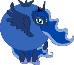 Size: 1280x1133 | Tagged: safe, artist:kigtoons, princess luna, alicorn, pony, g4, berry, berry costume, blueberry, blueberry costume, clothes, costume, food, food costume, simple background, solo, transparent background