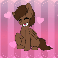 Size: 720x719 | Tagged: safe, artist:bluemoon, oc, oc:mazz, pegasus, pony, animated, commission, cute, dancing, folded wings, heart, holiday, letter, male, shaking, sitting, sitting and dancing, solo, stallion, tippy taps, valentine, valentine's day, wings
