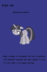 Size: 2187x3328 | Tagged: safe, artist:slb94, artist:wardex101, edit, twilight sparkle, alicorn, pony, g4, crying, depressed, discorded, discorded twilight, ears back, female, frown, high res, lonely, mare, sad, solo, sorrow, text, twilight sparkle (alicorn), twilight tragedy