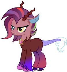 Size: 9355x10099 | Tagged: safe, artist:shootingstarsentry, oc, oc:galaxy, draconequus, absurd resolution, female, heterochromia, offspring, parent:cosmos, parent:discord, parents:coscord, simple background, solo, transparent background, vector