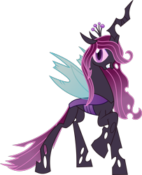 Size: 5284x6495 | Tagged: safe, artist:shootingstarsentry, oc, oc:queen larva, changeling, absurd resolution, purple changeling, simple background, solo, transparent background, vector