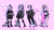 Size: 1992x1114 | Tagged: safe, artist:pastelperyton, oc, oc only, unicorn, anthro, unguligrade anthro, bikini, bikini bottom, bikini top, bubblegum, clothes, emo, female, fishnet stockings, floaty, food, gum, hat, horn, pink background, simple background, socks, sun hat, sunglasses, swimsuit, unicorn oc