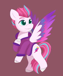 Size: 2000x2400 | Tagged: safe, artist:pipp_petal, zipp storm, pegasus, pony, g5, my little pony: a new generation, cute, high res, smiling, solo, spread wings, wings