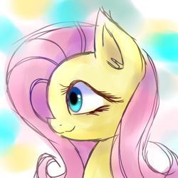 Size: 768x768 | Tagged: safe, artist:namaenonaipony, fluttershy, pegasus, pony, g4, abstract background, bust, solo