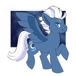 Size: 2000x2000 | Tagged: safe, artist:cinnamonsparx, night glider, pegasus, pony, g4, colored pupils, ear fluff, februpony, female, high res, hooves, mare, raised hoof, simple background, smiling, solo, spread wings, tail, transparent background, wings