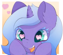 Size: 4000x3500 | Tagged: safe, artist:zokkili, princess luna, alicorn, pony, g4, bust, colored eyelashes, female, filly, foal, happy, heart, heart eyes, open mouth, open smile, simple background, smiling, solo, white background, wingding eyes, woona, younger
