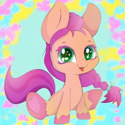 Size: 4096x4096 | Tagged: safe, artist:zokkili, sunny starscout, earth pony, pony, g5, my little pony: a new generation, abstract background, cute, heart, heart eyes, open mouth, solo, sunnybetes, wingding eyes