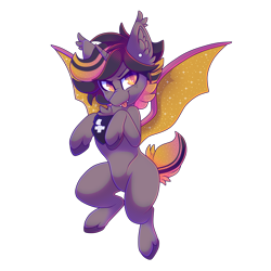 Size: 2000x2000 | Tagged: safe, artist:star-theft, oc, alicorn, bat pony, bat pony alicorn, pony, bat wings, ear fluff, fangs, high res, horn, simple background, solo, tongue out, transparent background, unshorn fetlocks, wings
