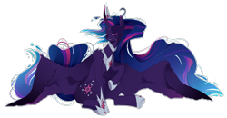 Size: 2500x1296 | Tagged: safe, artist:clefficia, twilight sparkle, alicorn, pony, g4, alternate design, simple background, solo, transparent background, twilight sparkle (alicorn)