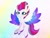 Size: 4096x3072 | Tagged: safe, alternate version, artist:zokkili, zipp storm, pegasus, pony, g5, my little pony: a new generation, female, mare, rainbow background, solo, sparkles, starry eyes, wingding eyes