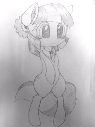 Size: 768x1024 | Tagged: safe, artist:zokkili, coco pommel, earth pony, pony, g4, bipedal, sketch, solo, traditional art