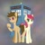 Size: 900x900 | Tagged: safe, artist:zokkili, doctor whooves, roseluck, time turner, earth pony, pony, g4, 3d glasses, crossover, doctor who, duo, hoof hold, rose tyler, sonic screwdriver, tardis, tenth doctor, the doctor