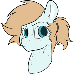 Size: 1026x1035 | Tagged: safe, artist:cold blight, oc, oc only, oc:cold blight, pony, :c, >:c, cute, female, freckles, frown, mare, ponytail, simple background, solo, transparent background