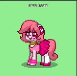 Size: 603x599 | Tagged: safe, oc, oc:miss heed, pony, pony town, female, green background, simple background, solo, villainous