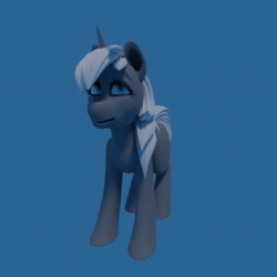 Size: 1080x1080 | Tagged: safe, artist:anon_1515, pony, unicorn, 3d, 3d model, animated, blender, blender cycles, open mouth, rotating, showcase, simple background, smiling, spinning, turnaround, webm, wip