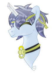 Size: 505x661 | Tagged: safe, artist:pure-blue-heart, oc, oc:crescent blade, original species, pond pony, closed species, eyes closed, simple background, solo, transparent background