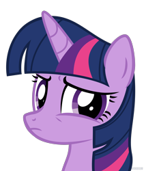 Size: 4000x4285 | Tagged: safe, artist:n0kkun, twilight sparkle, ambiguous race, pony, g4, bust, confused, female, mare, simple background, solo, transparent background