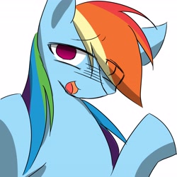 Size: 4096x4096 | Tagged: safe, artist:zemlya, rainbow dash, pegasus, pony, g4, eye clipping through hair, hair over one eye, simple background, solo, white background