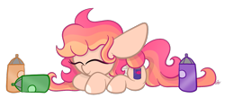 Size: 1281x557 | Tagged: safe, artist:sugarcloud12, oc, oc only, pegasus, pony, female, lying down, mare, prone, simple background, solo, spray can, transparent background