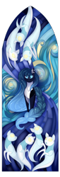 Size: 852x2500 | Tagged: safe, artist:shamy-crist, oc, ghost, pony, undead, female, mare, solo, stained glass