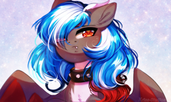 Size: 3509x2100 | Tagged: safe, artist:krissstudios, oc, bat pony, pony, choker, female, high res, mare, solo, spiked choker