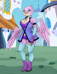 Size: 1350x1750 | Tagged: artist needed, safe, oc, oc only, oc:gall rosado, griffon, anthro, female, solo