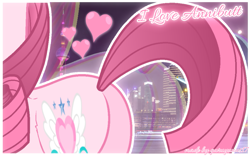 Size: 1171x733 | Tagged: safe, artist:muhammad yunus, artist:teepew, derpibooru exclusive, oc, oc only, oc:annisa trihapsari, earth pony, pony, annibutt, building, butt, canada, female, heart, ibispaint x, irl, mane, mare, medibang paint, night, photo, pink body, plot, ponies in real life, solo, text