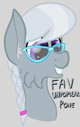 Size: 1404x2208 | Tagged: safe, artist:justapone, silver spoon, earth pony, pony, g4, bust, cheek fluff, colored, cute, ear fluff, februpony, glasses, simple background, smiling