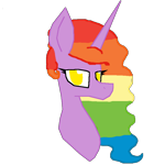 Size: 700x700 | Tagged: safe, artist:princessmoonlight, oc, oc only, oc:moonlight stars, alicorn, bust, horn, looking at you, multicolored hair, rainbow hair, simple background, solo, transparent background