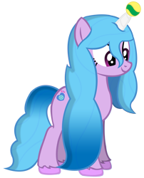 Size: 6471x8000 | Tagged: safe, artist:laszlvfx, izzy moonbow, pony, unicorn, g4, g5, my little pony: a new generation, absurd resolution, ball, female, full body, g5 to g4, generation leap, gradient mane, gradient tail, hooves, horn, hornball, izzy's tennis ball, long mane, mare, show accurate, simple background, smiling, solo, standing, tail, tennis ball, transparent background, unshorn fetlocks, vector