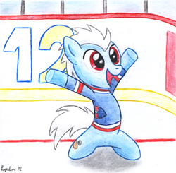 Size: 2471x2422 | Tagged: safe, artist:legeden, oc, high res, hockey, ice hockey, slovakia, solo, traditional art