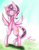 Size: 1280x1643 | Tagged: safe, artist:halnohiroka, oc, oc only, pegasus, pony, bipedal, blushing, eye clipping through hair, female, grass, grass field, looking at you, mare, not cadance, signature, solo, sparkles, sparkling mane, spread wings, standing on two hooves, wings