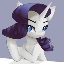 Size: 2000x2000 | Tagged: safe, artist:fv0003, rarity, pony, unicorn, g4, cheek fluff, chest fluff, eye clipping through hair, eyebrows, eyebrows visible through hair, eyelashes, female, high res, horn, looking at you, mare, signature, solo