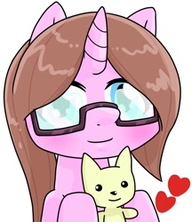 Size: 640x740 | Tagged: safe, artist:batipin, oc, pony, unicorn, glasses, horn, plushie, solo, unicorn oc