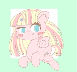 Size: 1092x1013 | Tagged: safe, artist:destroyer_aky, oc, oc only, oc:milky berry, pegasus, pony, heart, looking at you, simple background