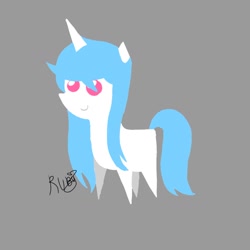 Size: 1280x1280 | Tagged: safe, oc, oc only, pony, unicorn, female, gray background, pointy ponies, side view, simple background, solo